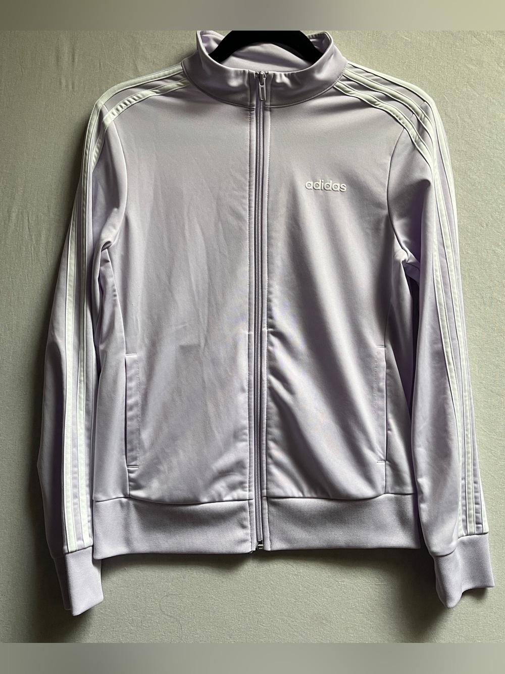 adidas Lavender Purple Three-Stripe Zip Track Jacket Fits Small